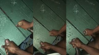 Ebony teenagers spray on park bench