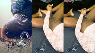 MisakiSiren's tight holes get stretched before the sofa in a steamy solo session