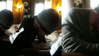 My company watches as I plow my hot latina friend in the livingroom - POV