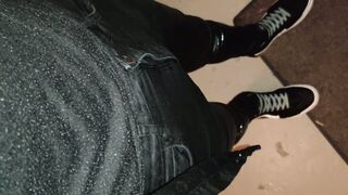 Wet MyDreams in public, fully clothed, taking a piss in the woods