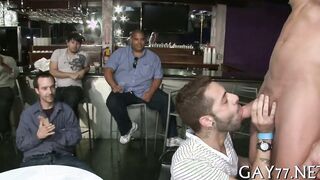 Soiree Dudes torn apart by wild group of guys in HD reality porn