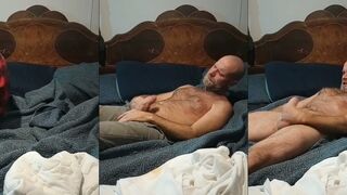 Watch this hairy guy get a wild whipping from his mature friend
