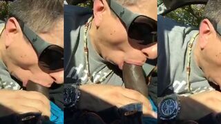 Dominicandaddii gets a hardcore outdoor head in camper with a big black dick