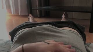 KolinArt wakes up to a hot uncut cumshot after jerking off solo