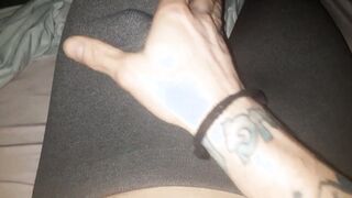 Shay Navare rubs his cock while teasing with his long dinky in panties