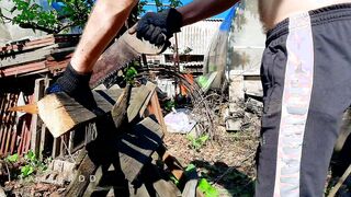 Watch TimonRDD, a straight Russian guy, stroke his meat pipe with a bulging sausage