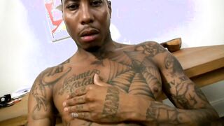 Angyl, the tattooed hunk, gives a hot and steamy blowjob to a lucky amateur while getting his ass drilled in HD