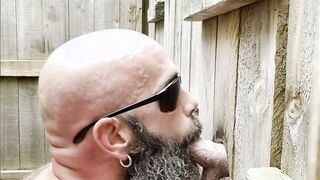 JacksGloryhole's wild outdoor glory hole with a hot jock and his bear