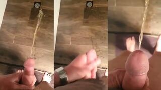 Watch me take a hot piss while getting off to some hot action
