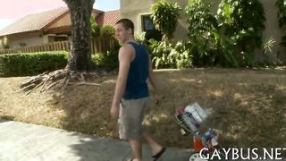 Watch this steamy amateur stud give a public blowjob & take it hard in HD