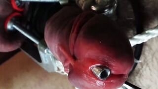 Hot BDSM action with a kinky submissive and ball-sucking, clothespins, and a slippery Supah Man