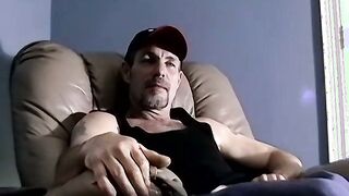 Bobby splatters a fat dose of jizz on Unexperienced Stud's face in solo play