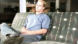 Watch this teen hunk stroke his cock while playing on the pool table