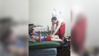 Jay Gibbs gets roughed up by his older straight friends - Homo orgy