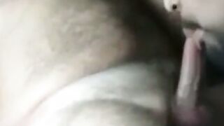 Hairy old dude gets deepthroated & jerked off by his horny younger friend