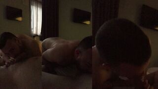 Hot amateur goes wild on his daddy's cock with a deepthroat and cumshot finale