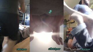 Watch this hot, tattooed guy bareback his boy toy with wild strap-on play