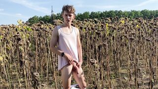 Rushlight_Dante gets a hot cumshot in public after getting a wild ride from his horny schoolmates