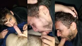 Tattooed dude dominates and blows until he's dripping in jizz