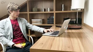 David Hollister nails it in the office, with a hot cumshot