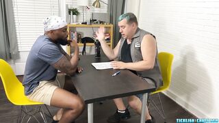 Dallas, the kinky black jock, gets kittled and worships his man's feet in a hot interracial foot play