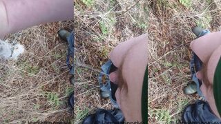 Ujomutainnokas gets a private piss session in the woods & screams in delight