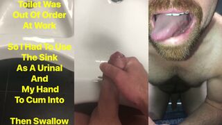 I had to pee in a bury and Jizm in my hairy chest instead of resting in the restroom at work