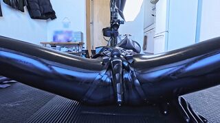 Siranegi, the kinky babe in latex, gets off with massagers and toys