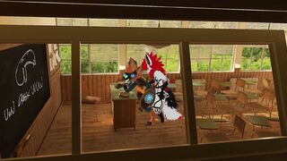 Hairy furry futa Tormiline Protogen takes a hard pounding after class