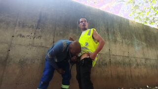 Watch employees getting pounded hard in a wild interracial fuck-a-thon behind the construction site