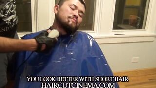 Barber Zach's unshaved head gets a much needed shave and facial