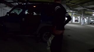 Andy_Taylor strokes his big cock in a public parking lot