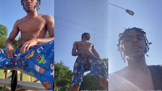 PlayboyCurved moans and grinds in a wild public park by business people