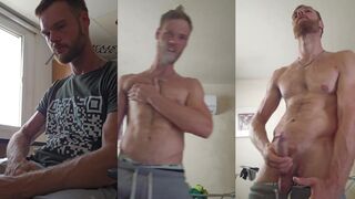 Biggest Devon strokes and smokes while getting off with his hairy chest