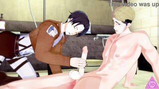 Hot anime hentai: Aot queer lovemaking from behind - spunking, ass play, and hot anal sex