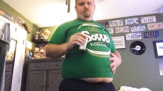 Teddybearjake shows off his massive frame in a Tee-shirt like nobody's business