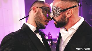Get ready for some wild Masquerade Ball action with a hot straight dude and his big dicked friend
