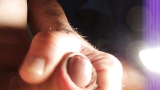 Watch this mature granddad tugging his foreskin to pleasure himself up close and personal