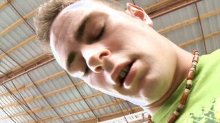 Hot dude fucks Rock hard in steamy interracial fuck fest with ass play