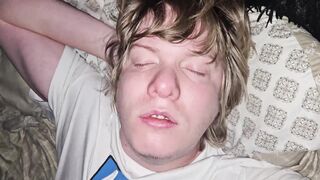Watch this horny dude get his ass reamed by a big dicked guy