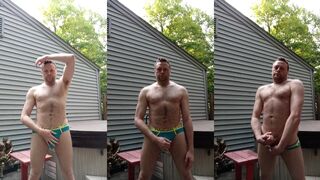 Hayden Redwine gets off by masturbating in lingerie outdoors