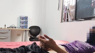 Watch this kinky amateur boy dominate and destroy his manhood with his massive dong