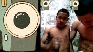 First-time Asian hunk gives a hot, sloppy handjob and gets a hot cumshot