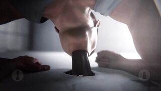 Watch this hot soldier guzzle down his own jizz in the army restroom