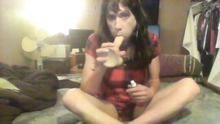 Jade, a hot crossdresser, enjoys a hot solo anal with lollipops