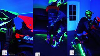Fetlads take turns getting their assholes filled with gear and their faces painted with kinky oils