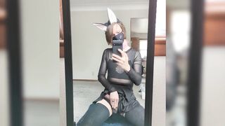 Femboy_Gaming plugs his ass and gives a hot handjob for his buddies' Bday