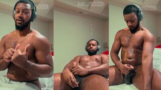 MrJ1023's hot solo session: Lubricating my big black cock and teasing myself to the brim of madness