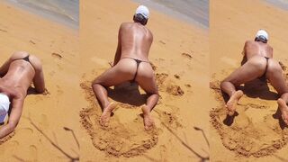 Hot Latina with a hot ass in lingerie enjoys a super-fucking on the beach