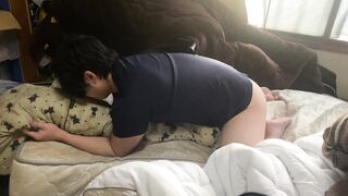 Naughty Japanese guy Numakoji gets nasty making mud on futon with his lover